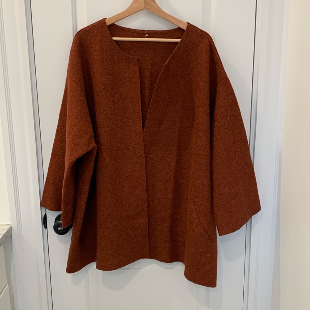 Wool blend open jacket